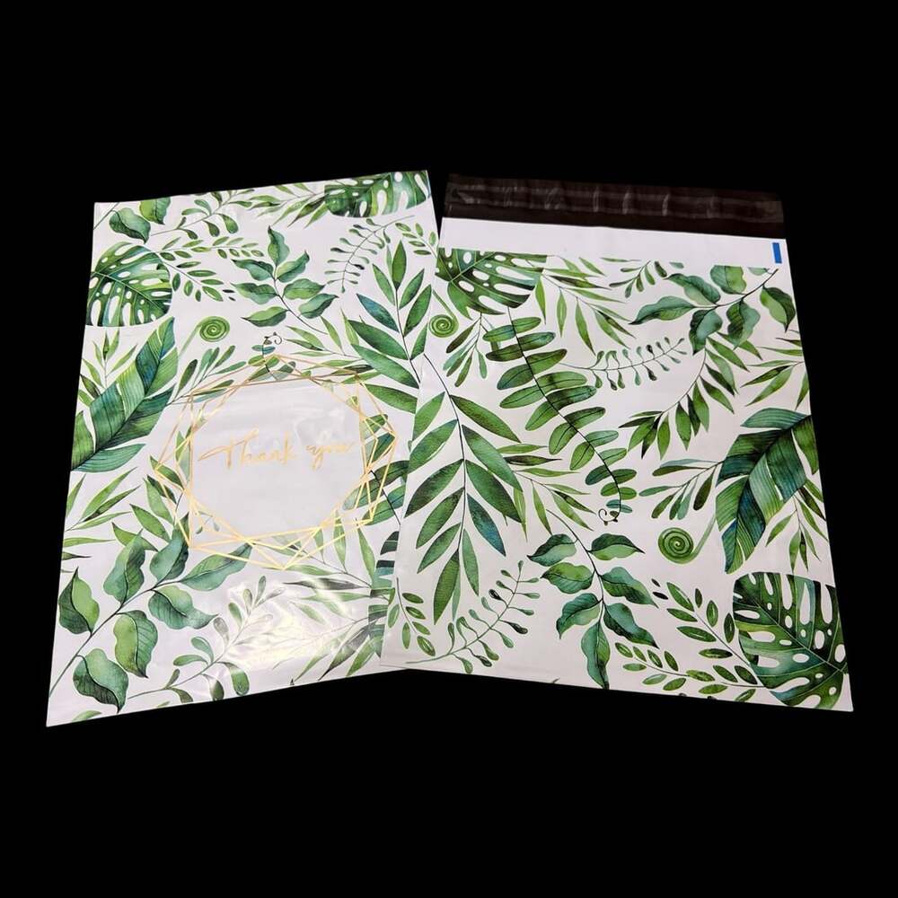 (10) 10 x 13 ‘Thank You’ Fern Self-Sealing Poly Mailers Shipping Envelopes